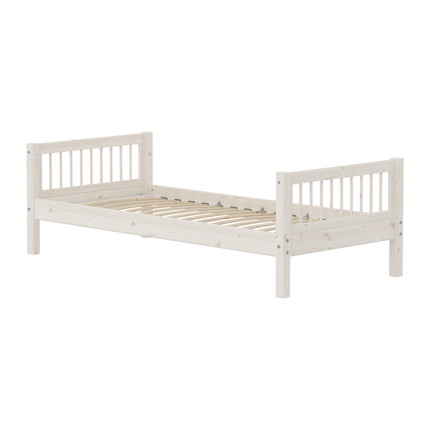 Single bed with bars end + set of slats