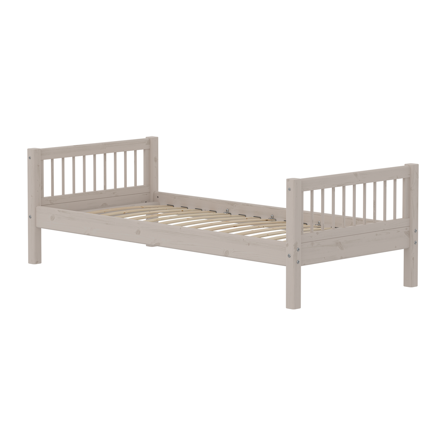 Single bed with bars end + set of slats