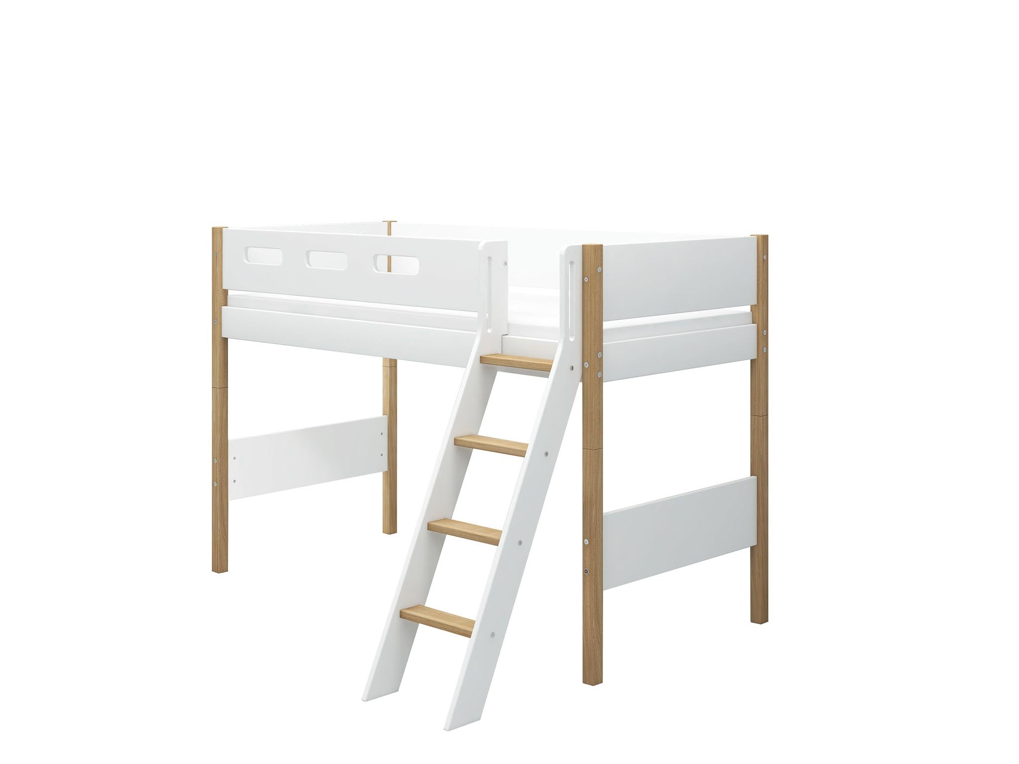 Semi-high bed w. slanting ladder