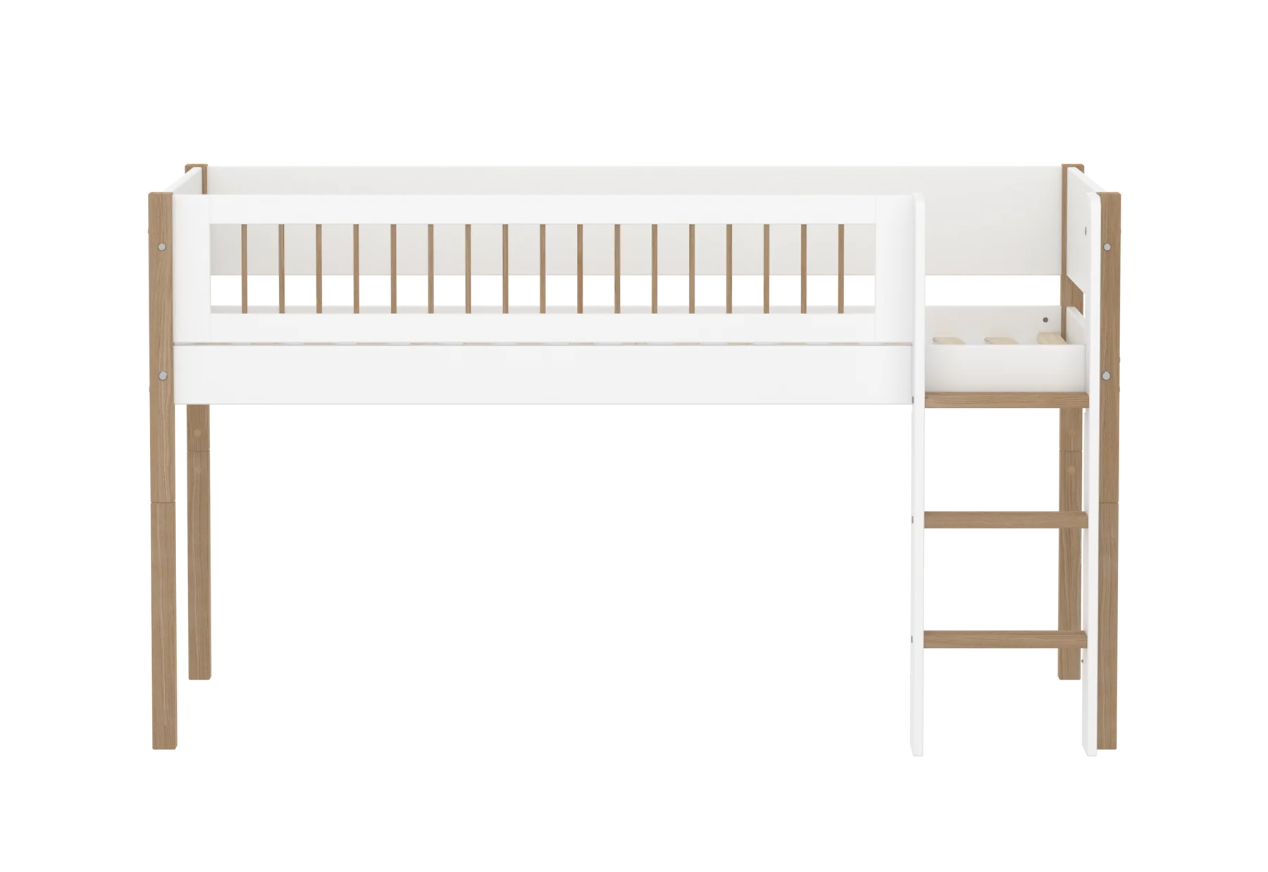 Mid-high bed w. straight ladder