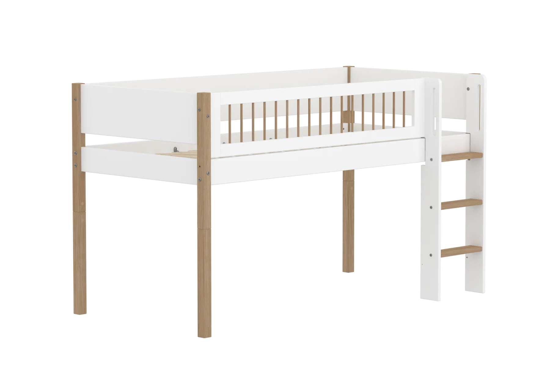 Mid-high bed w. straight ladder