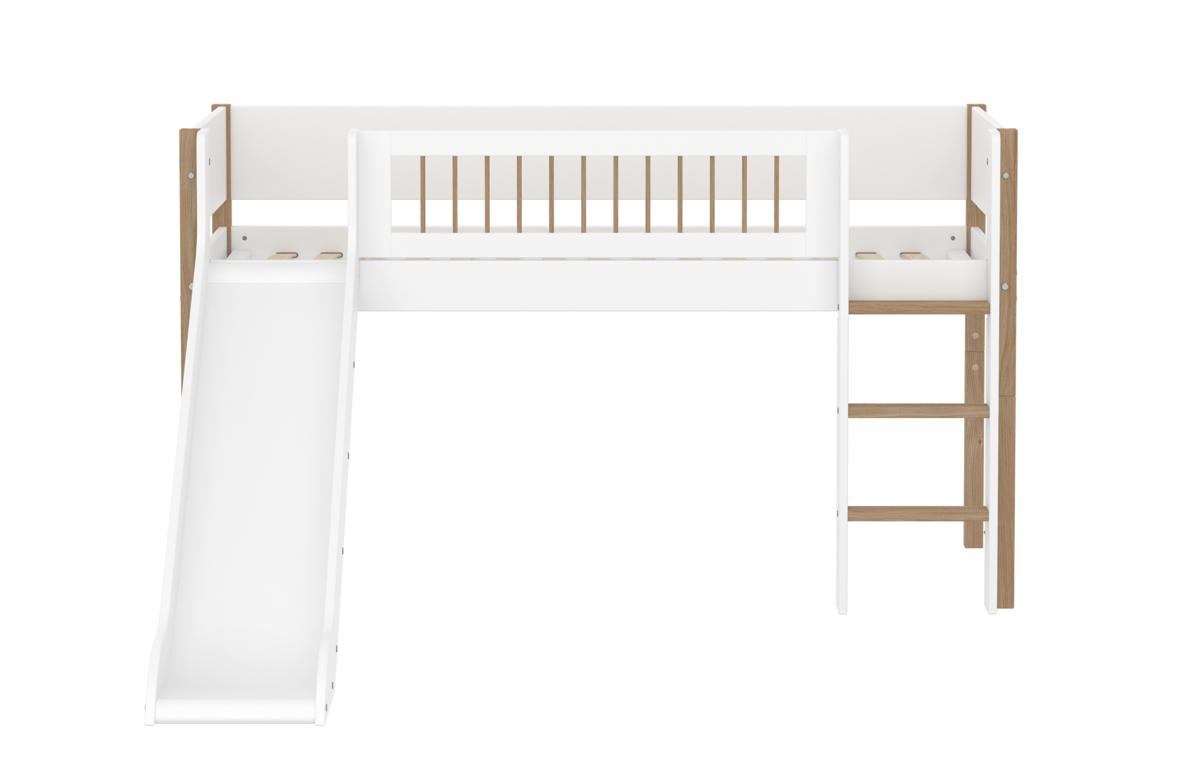 Mid-high bed with slide