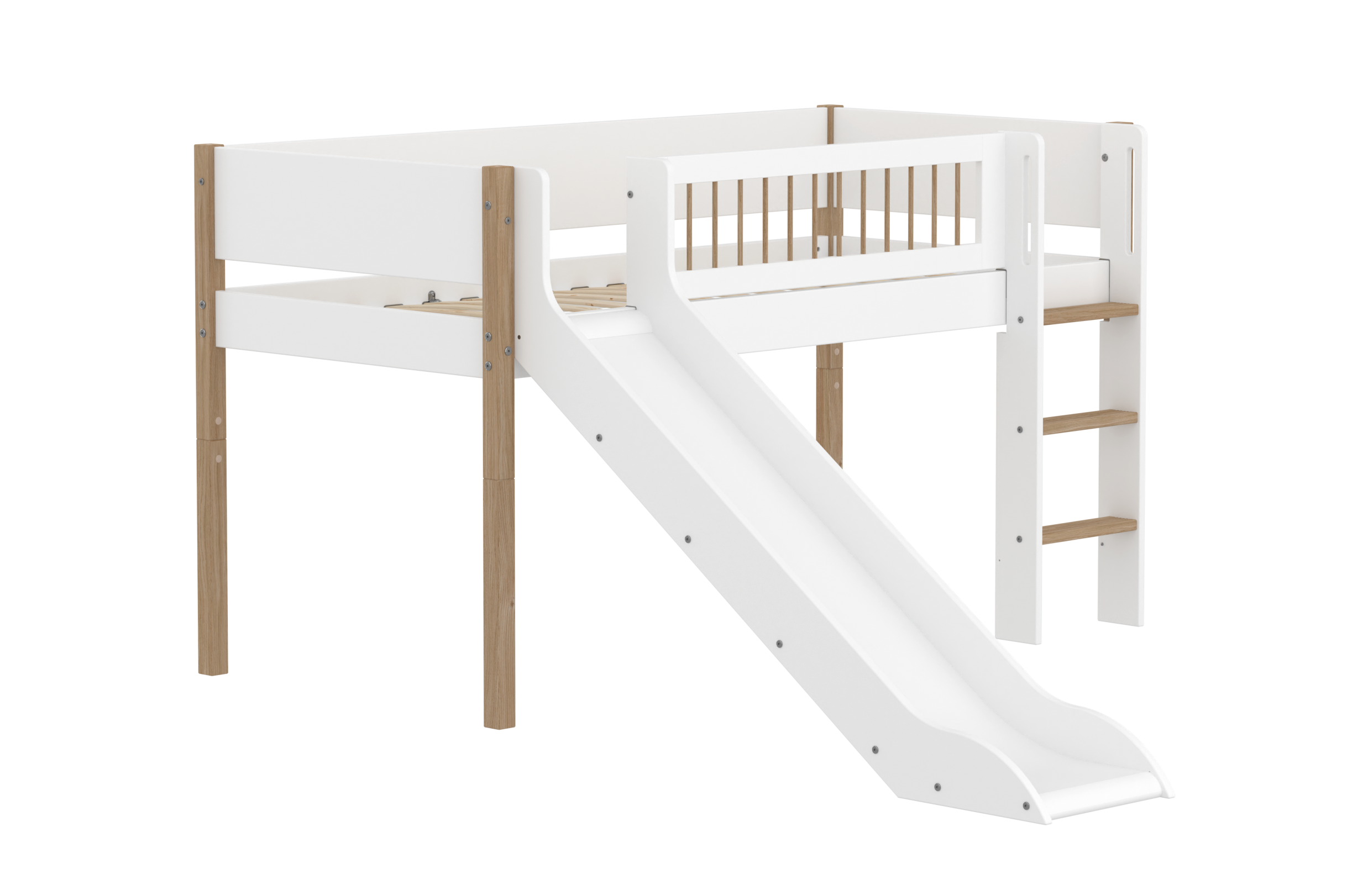 Mid-high bed with slide