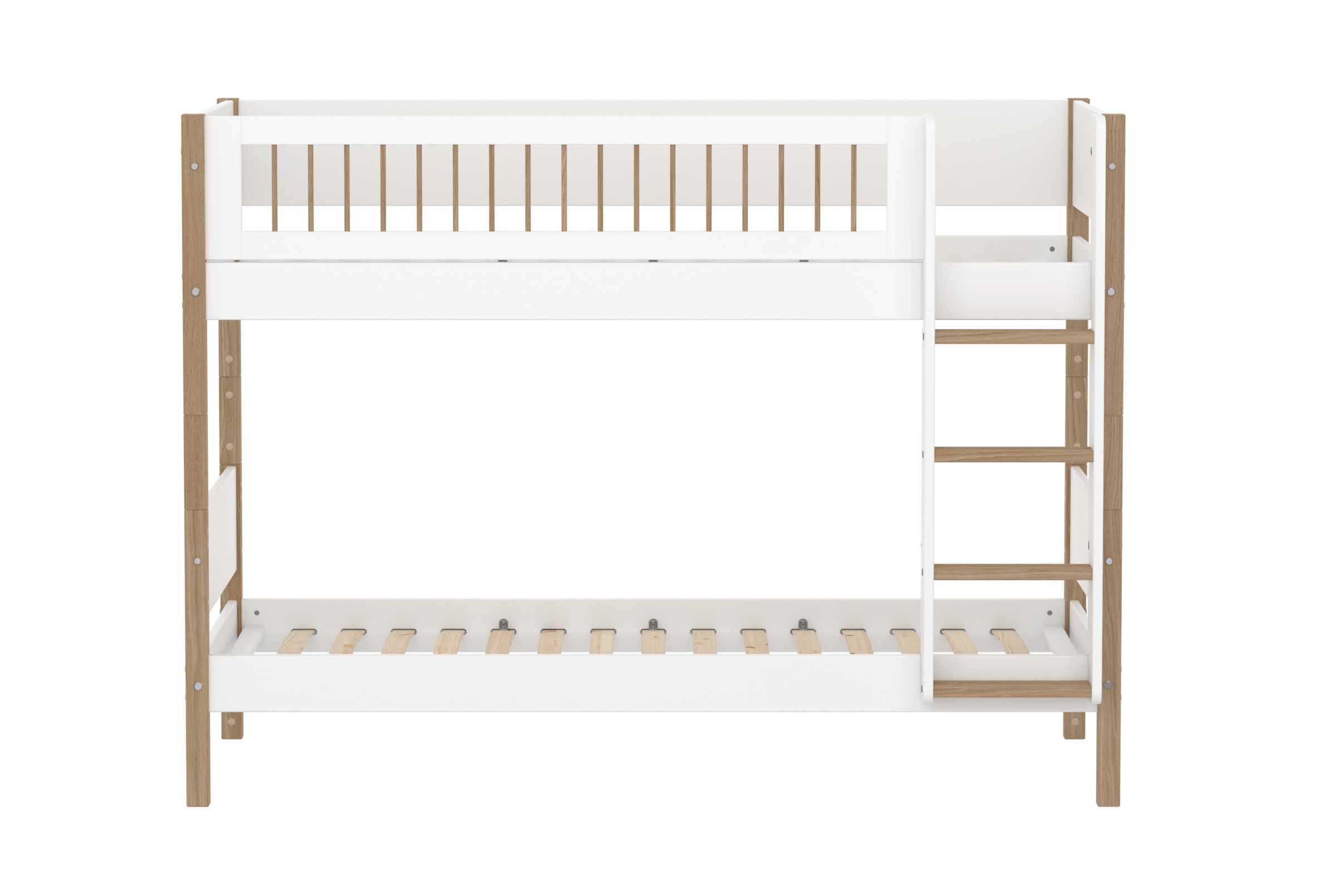 Bunk bed with straight ladder