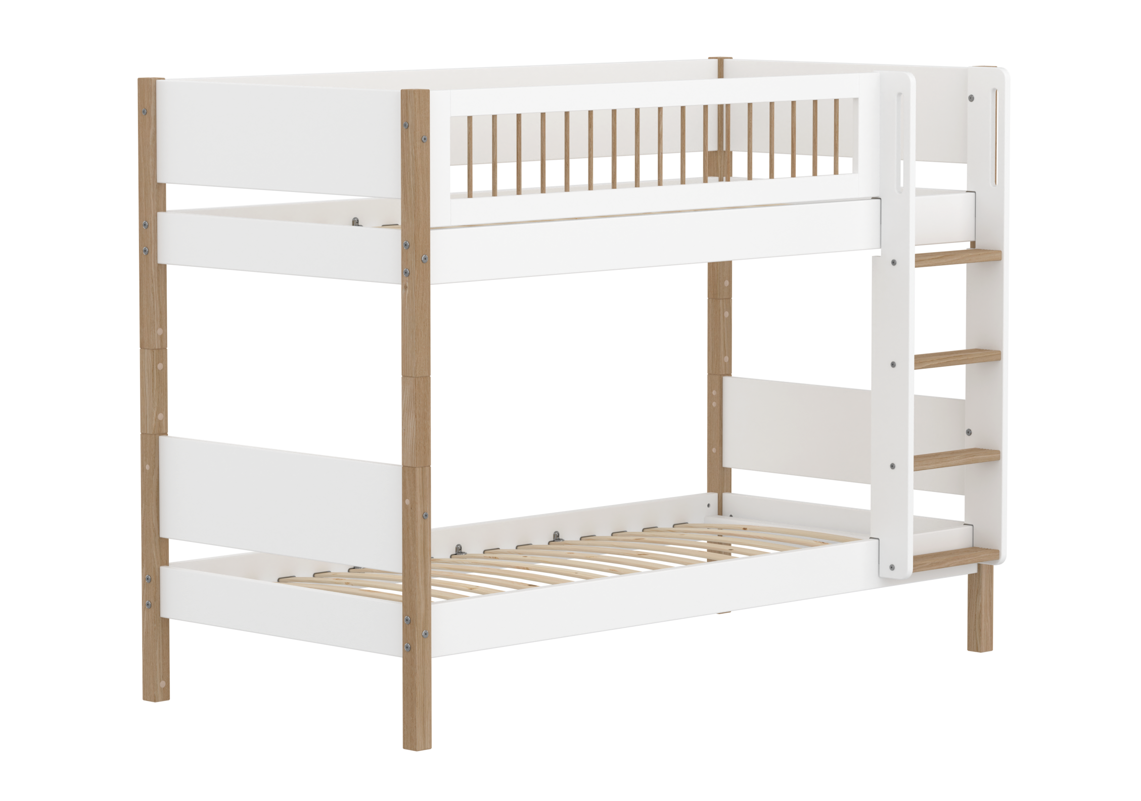 Bunk bed with straight ladder