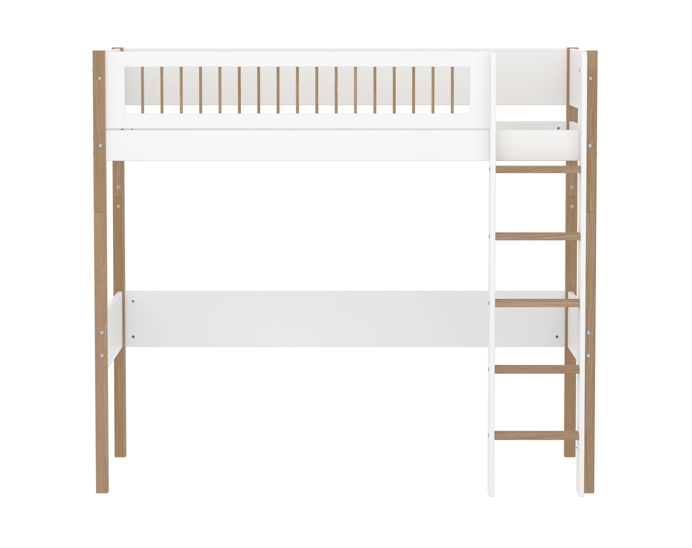 High bed with straight ladder
