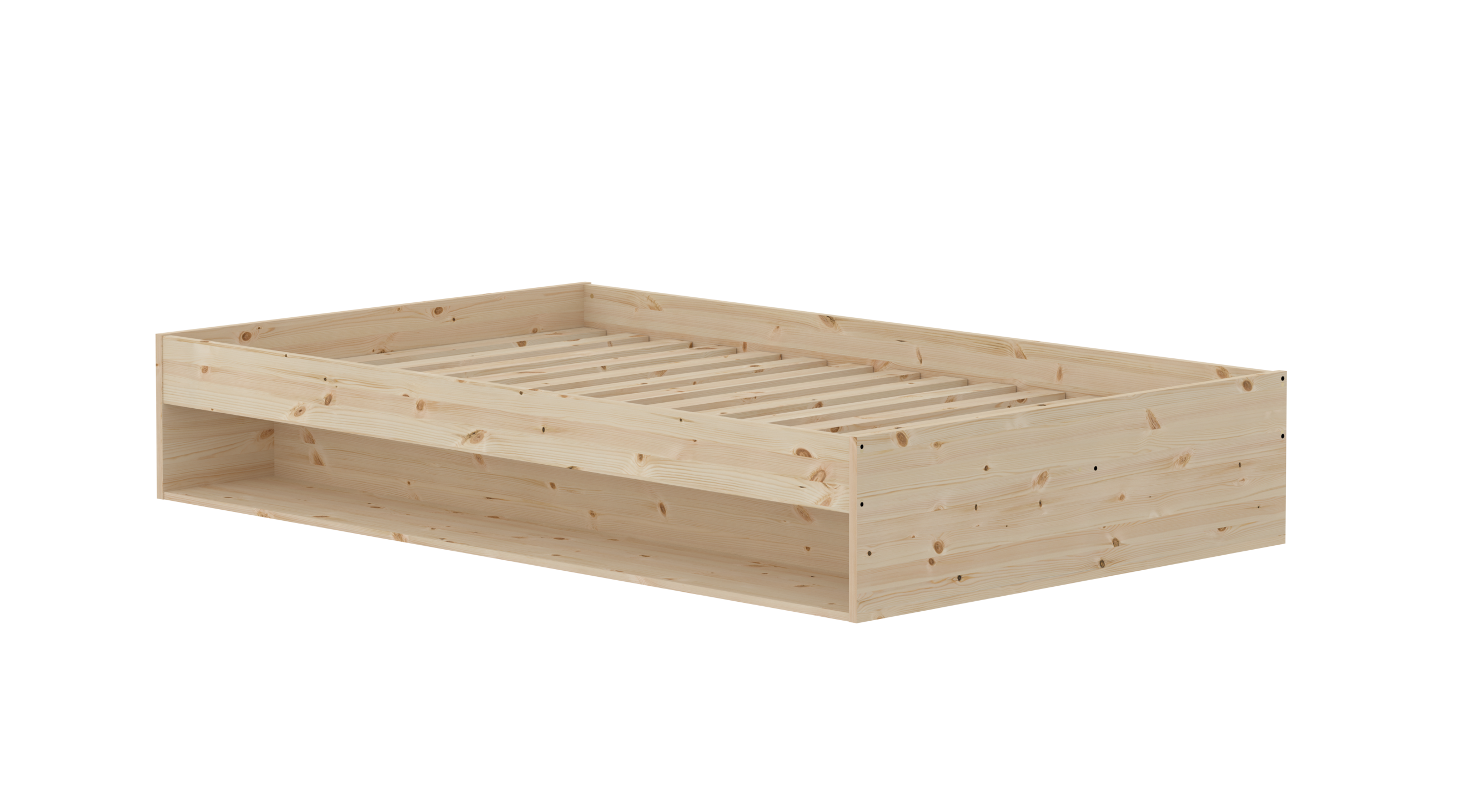 GROW Double Bed with Shelf, 120x200 cm