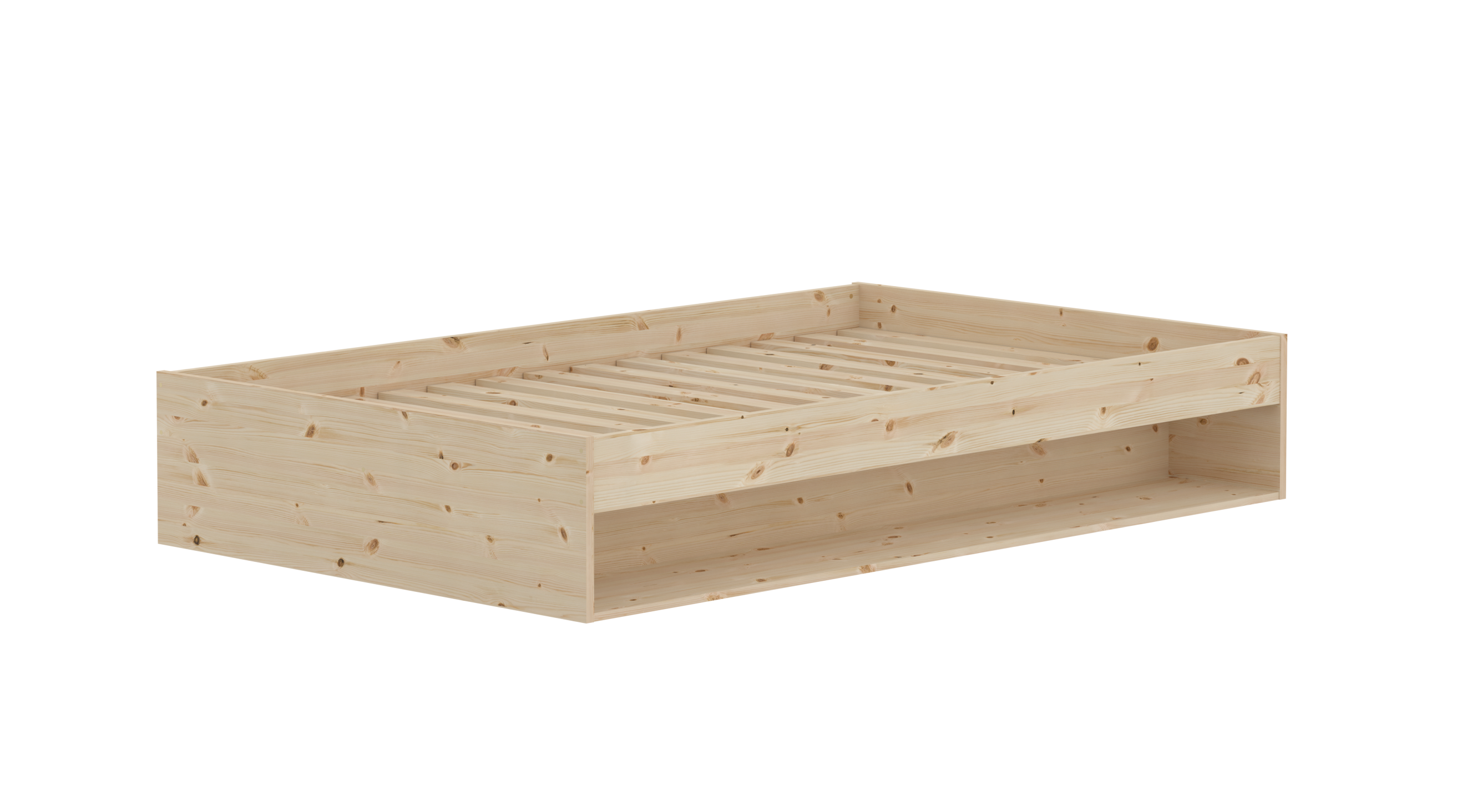 GROW Double Bed with Shelf, 120x200 cm