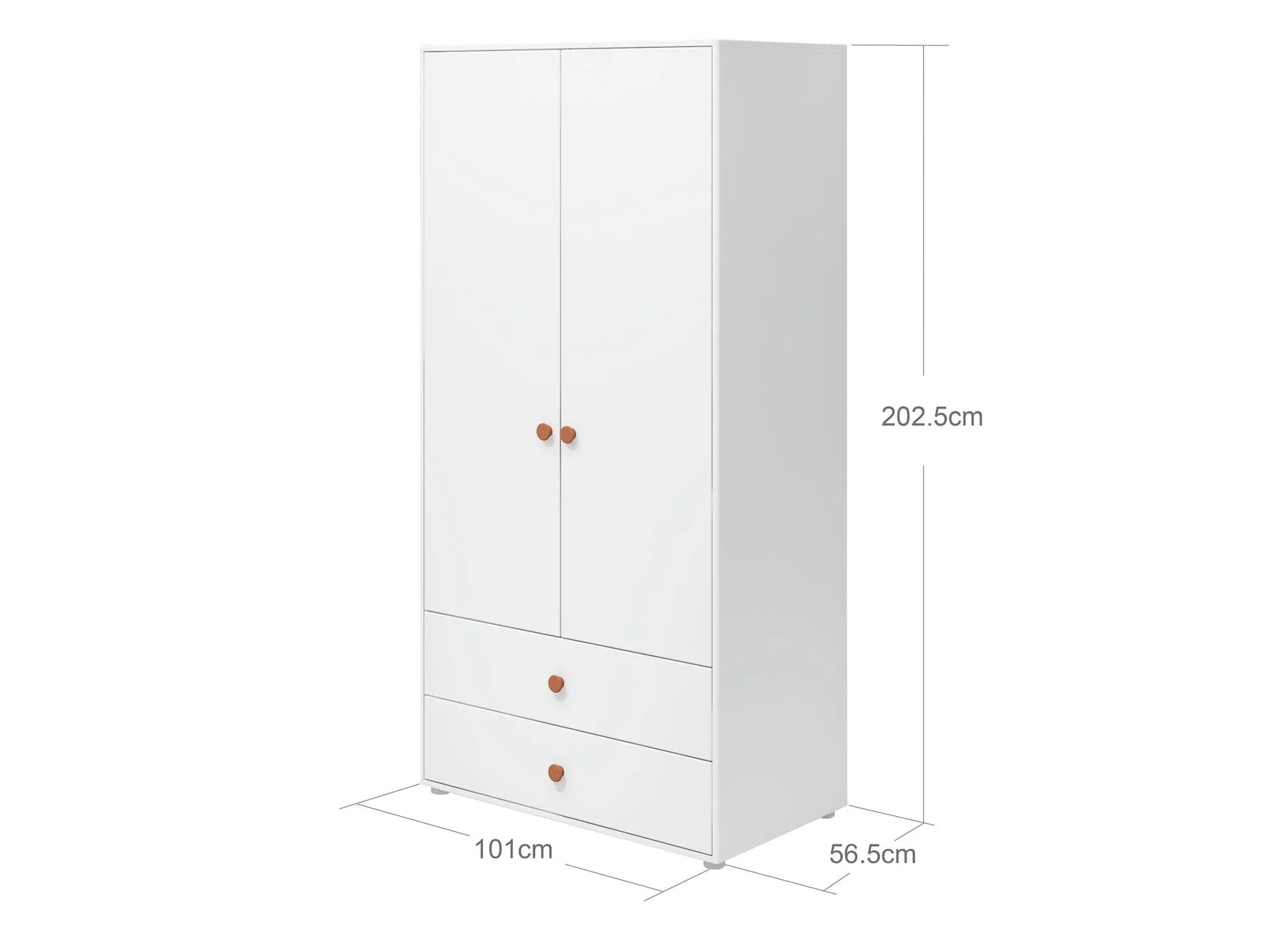 Wardrobe, 2 doors + 2 drawers
