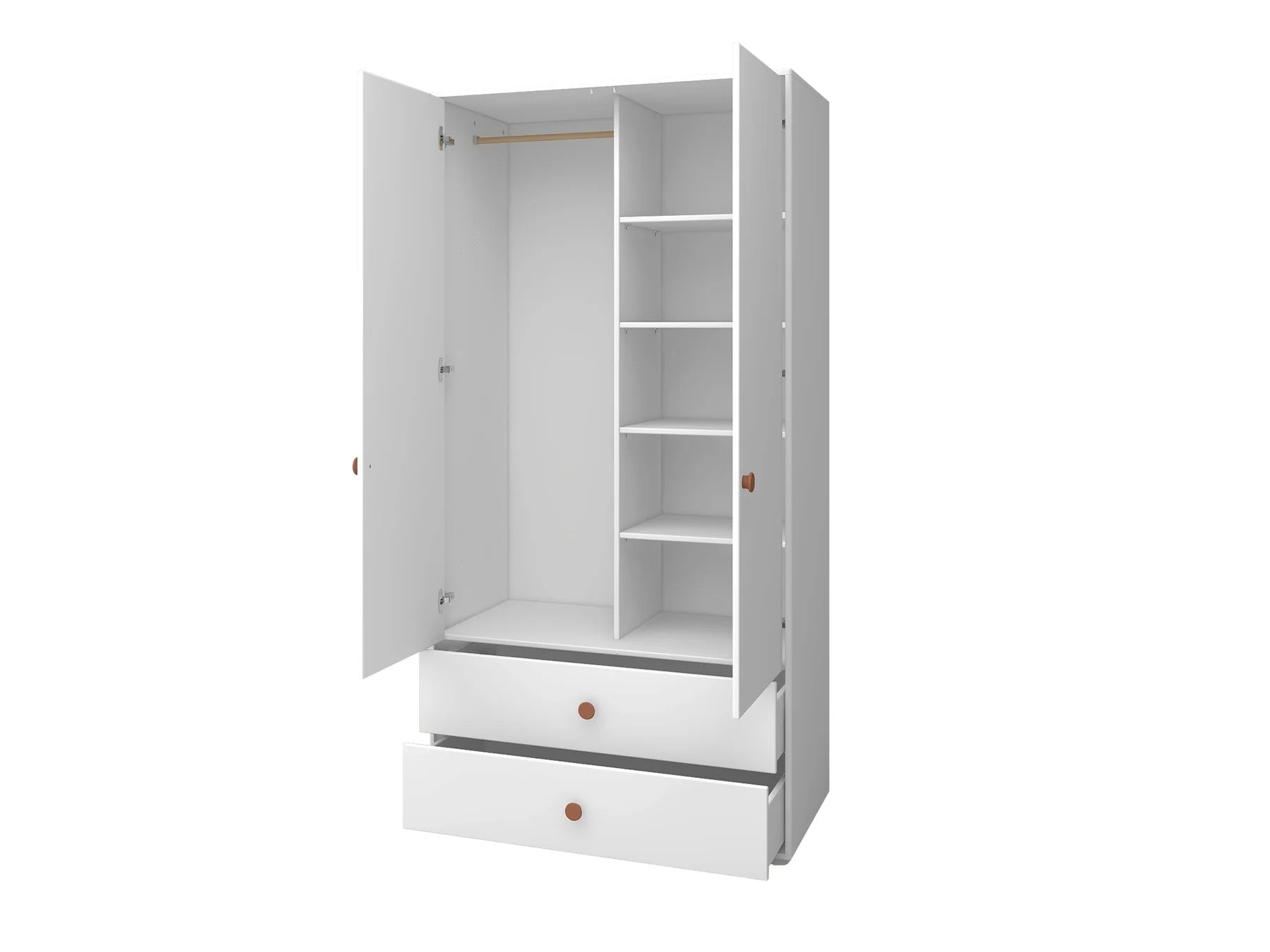 Wardrobe, 2 doors + 2 drawers