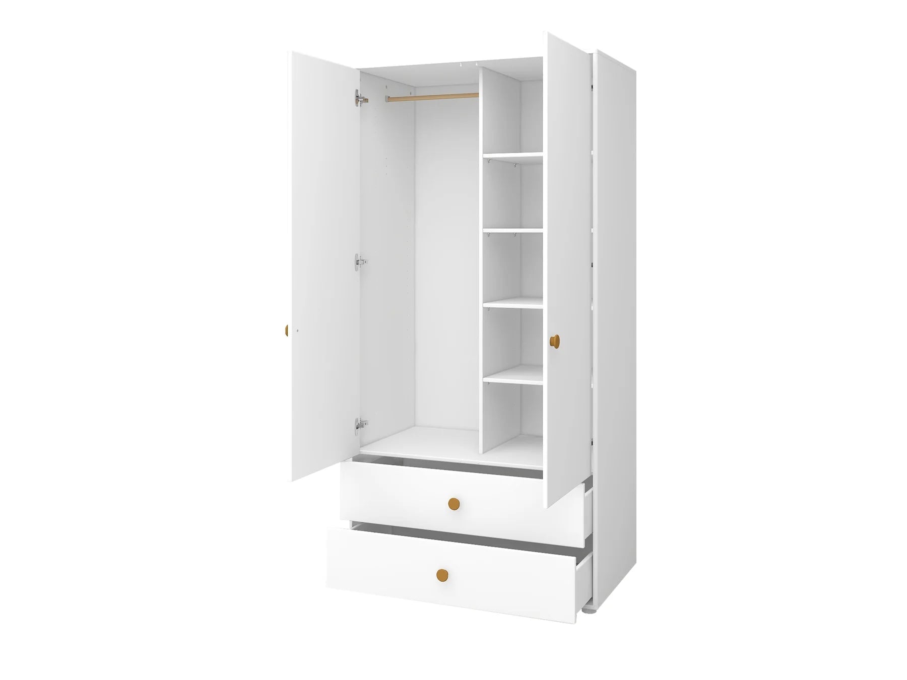 Wardrobe, 2 doors + 2 drawers