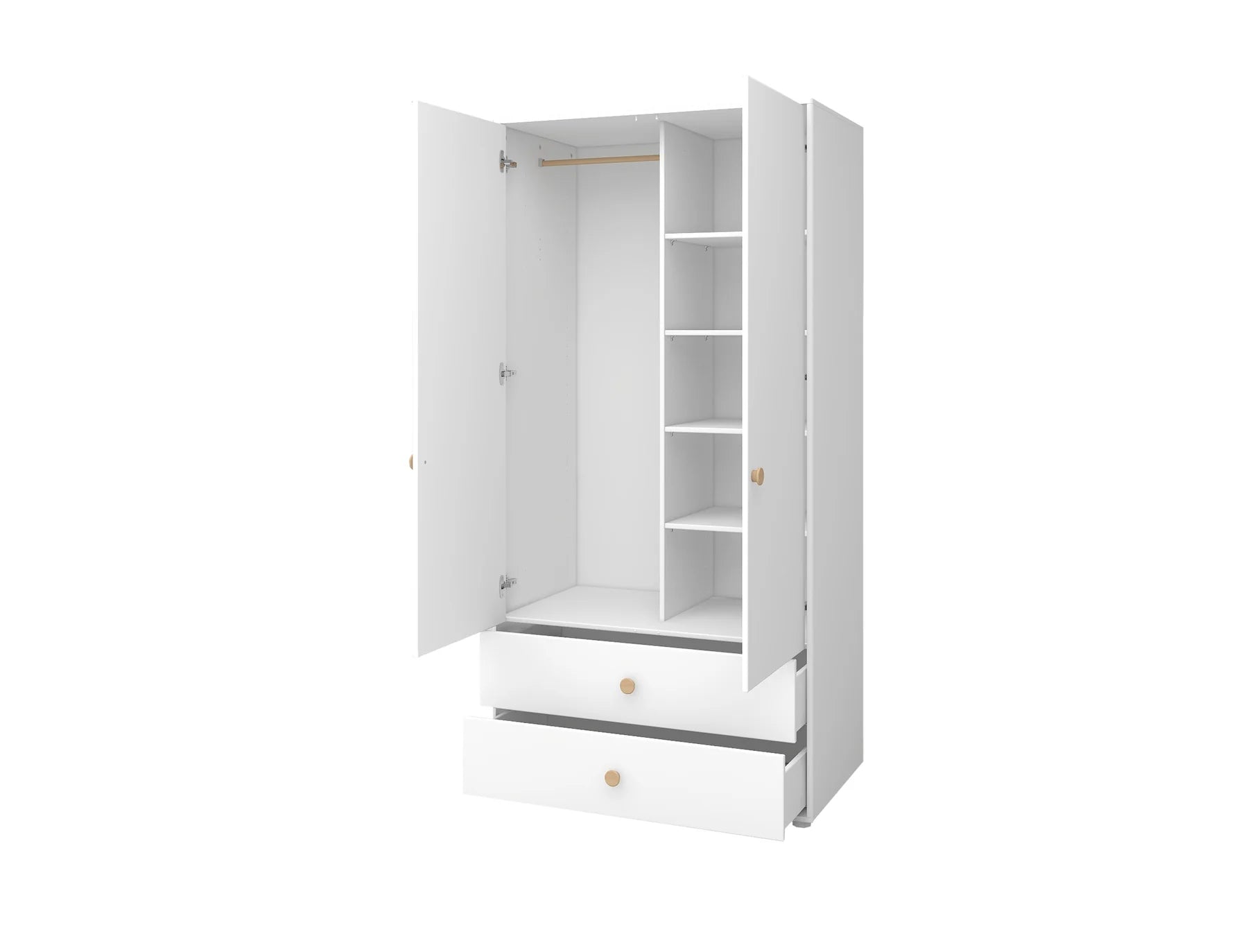 Wardrobe, 2 doors + 2 drawers