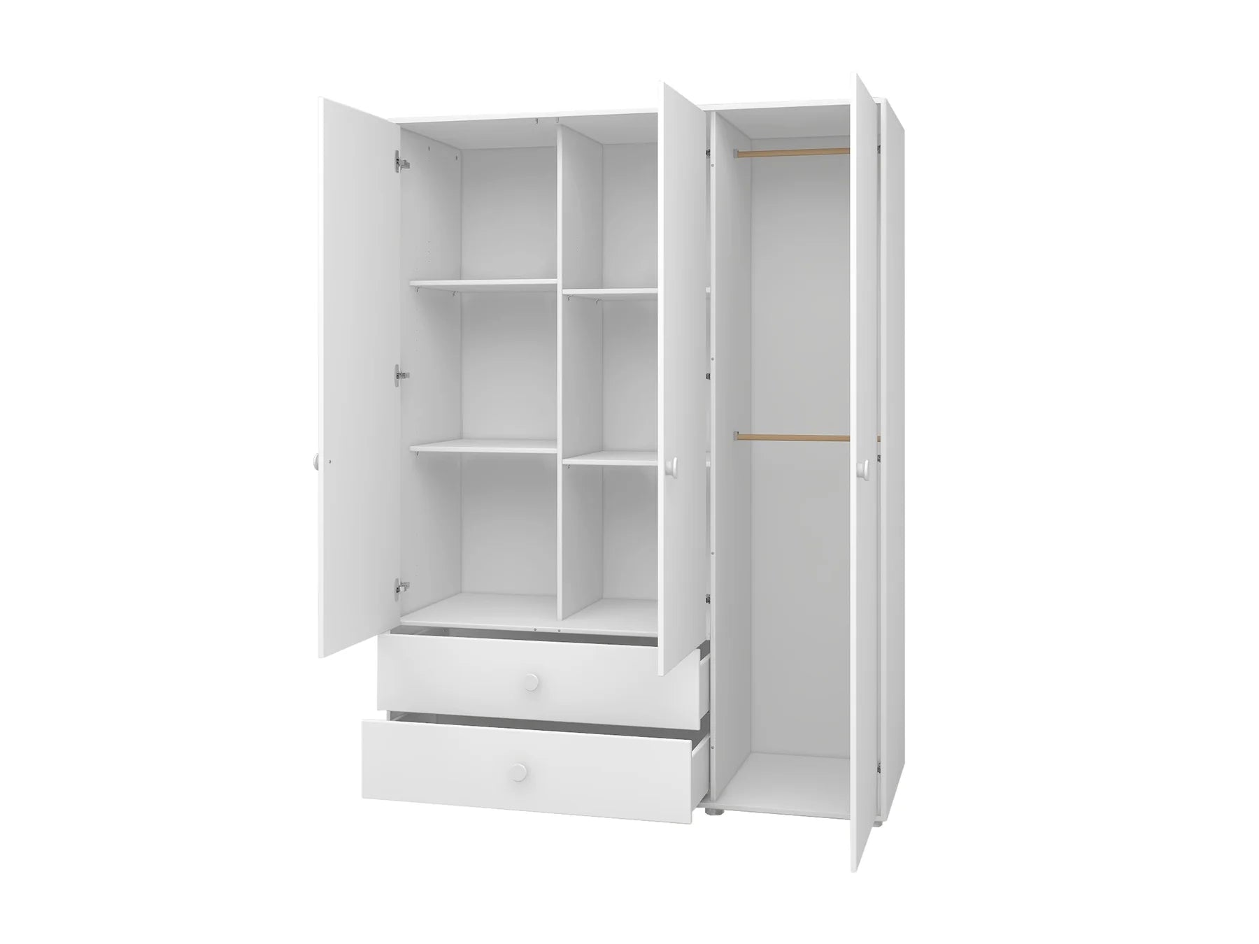 Wardrobe, 3 doors + 2 drawers
