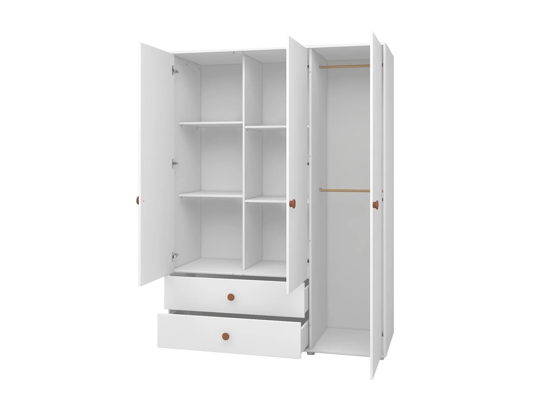 Wardrobe, 3 doors + 2 drawers
