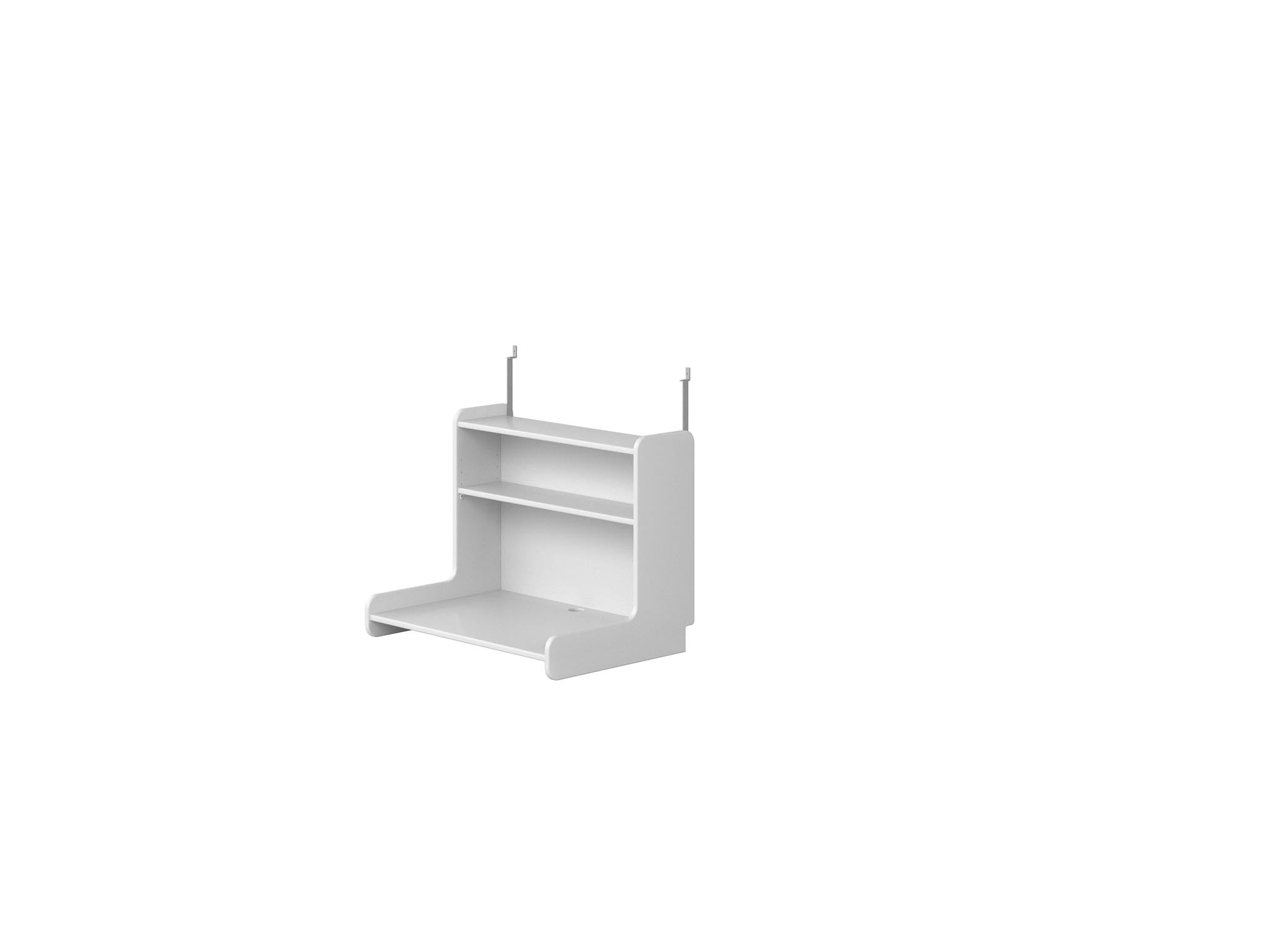 WHITE Click-on Desk with Shelf, White
