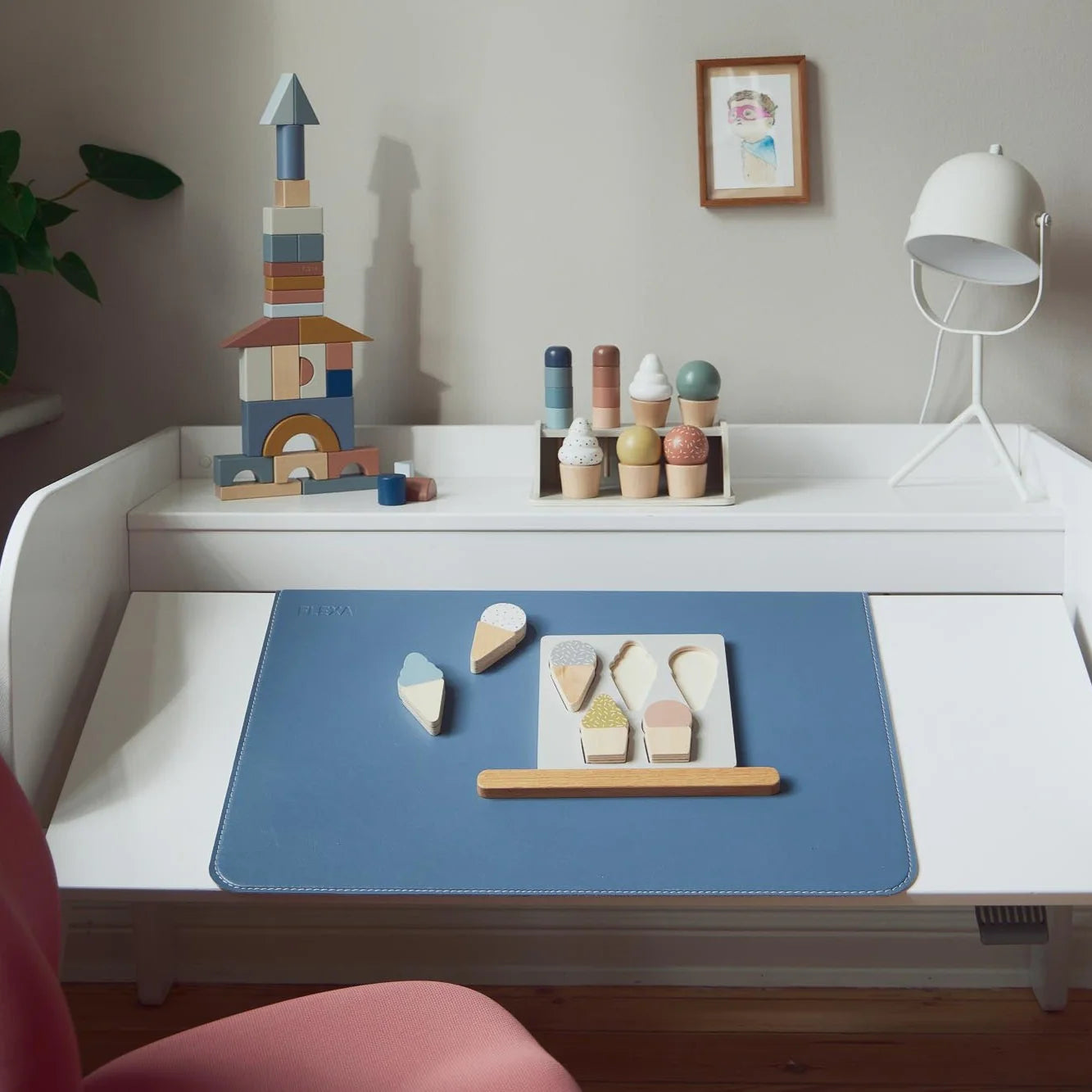 STUDY Desk pad, Misty Rose, 66x43 cm