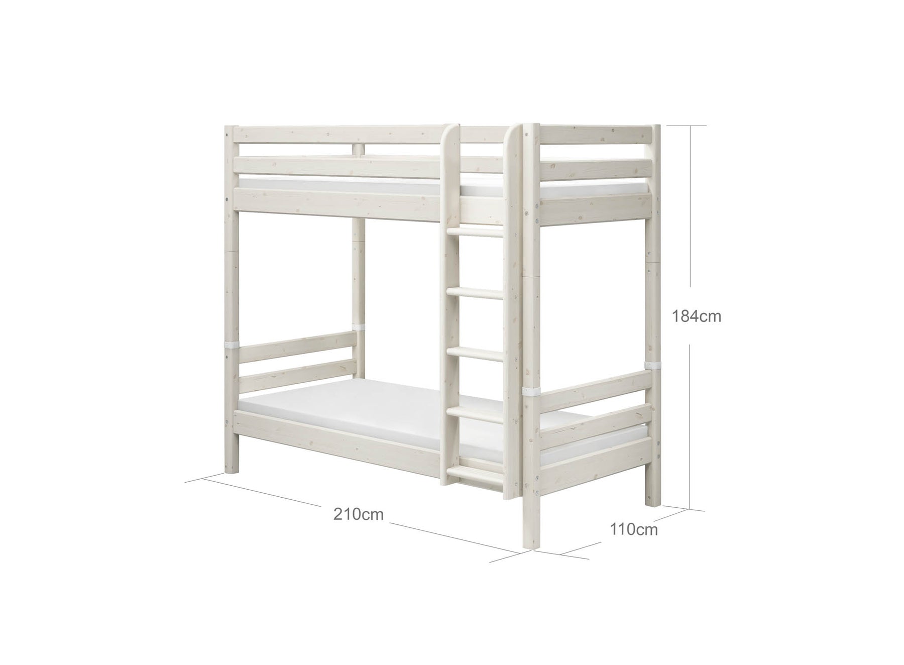 CLASSIC RAW Bunk Bed, Extra Height, 90x200 cm, Pinewood