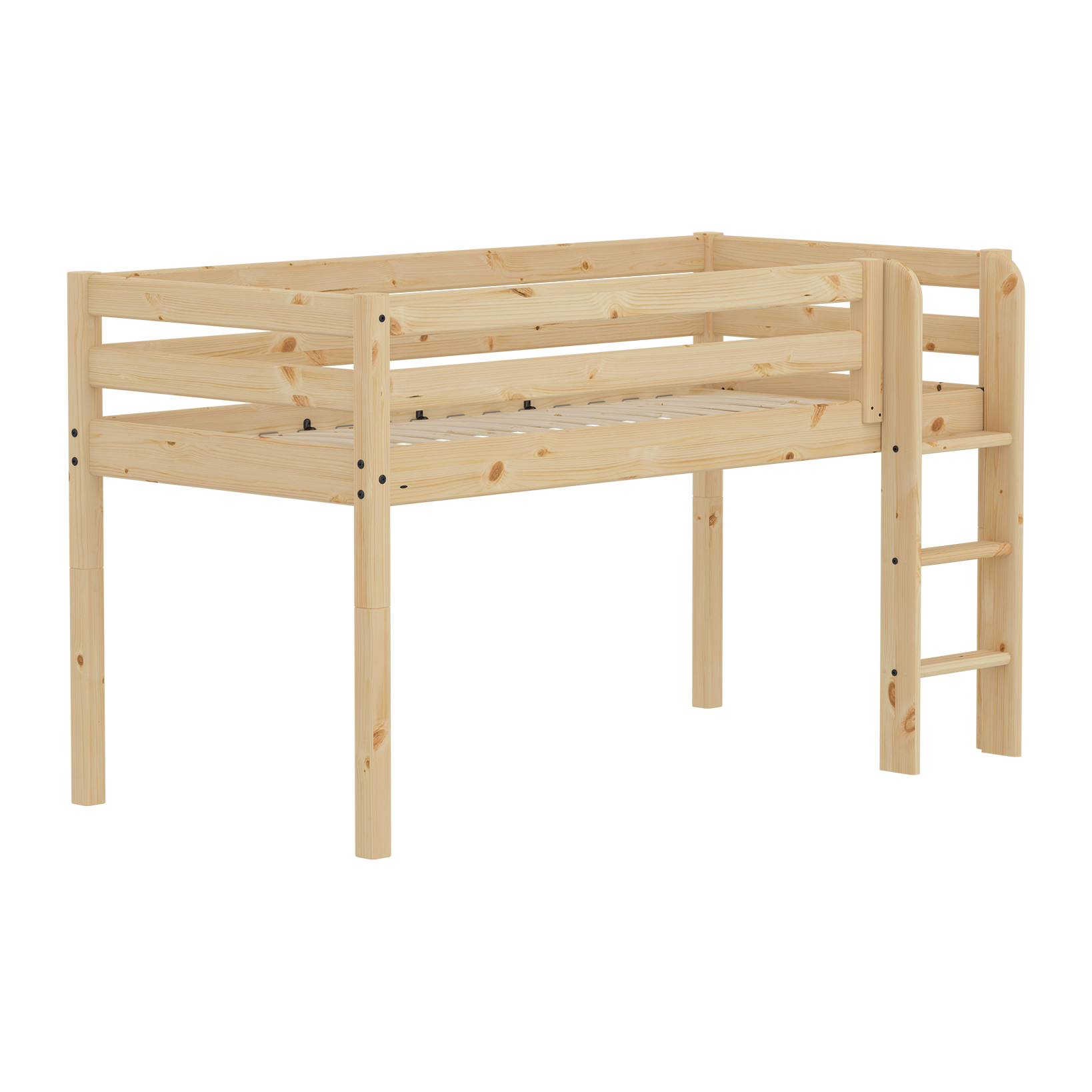 CLASSIC RAW Mid-high Bed, 90x200 cm, Pinewood