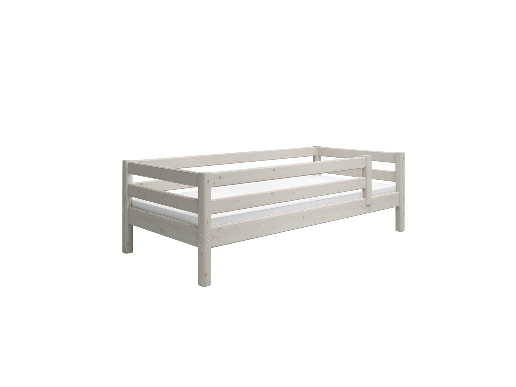 Single bed with safety rail