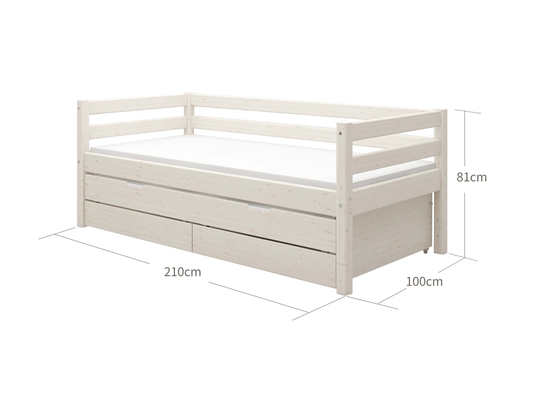 Single bed with trundle pullout bed