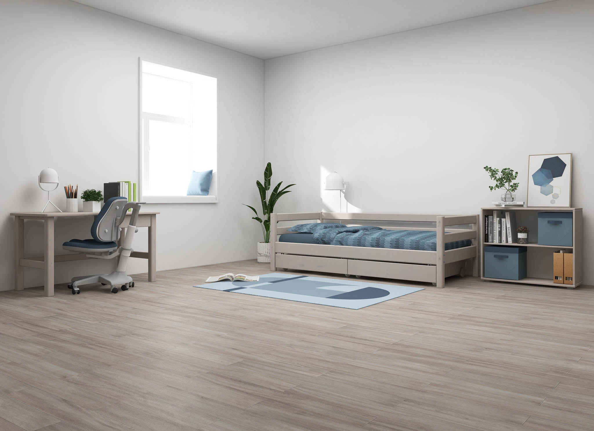 Single bed with 2 drawers