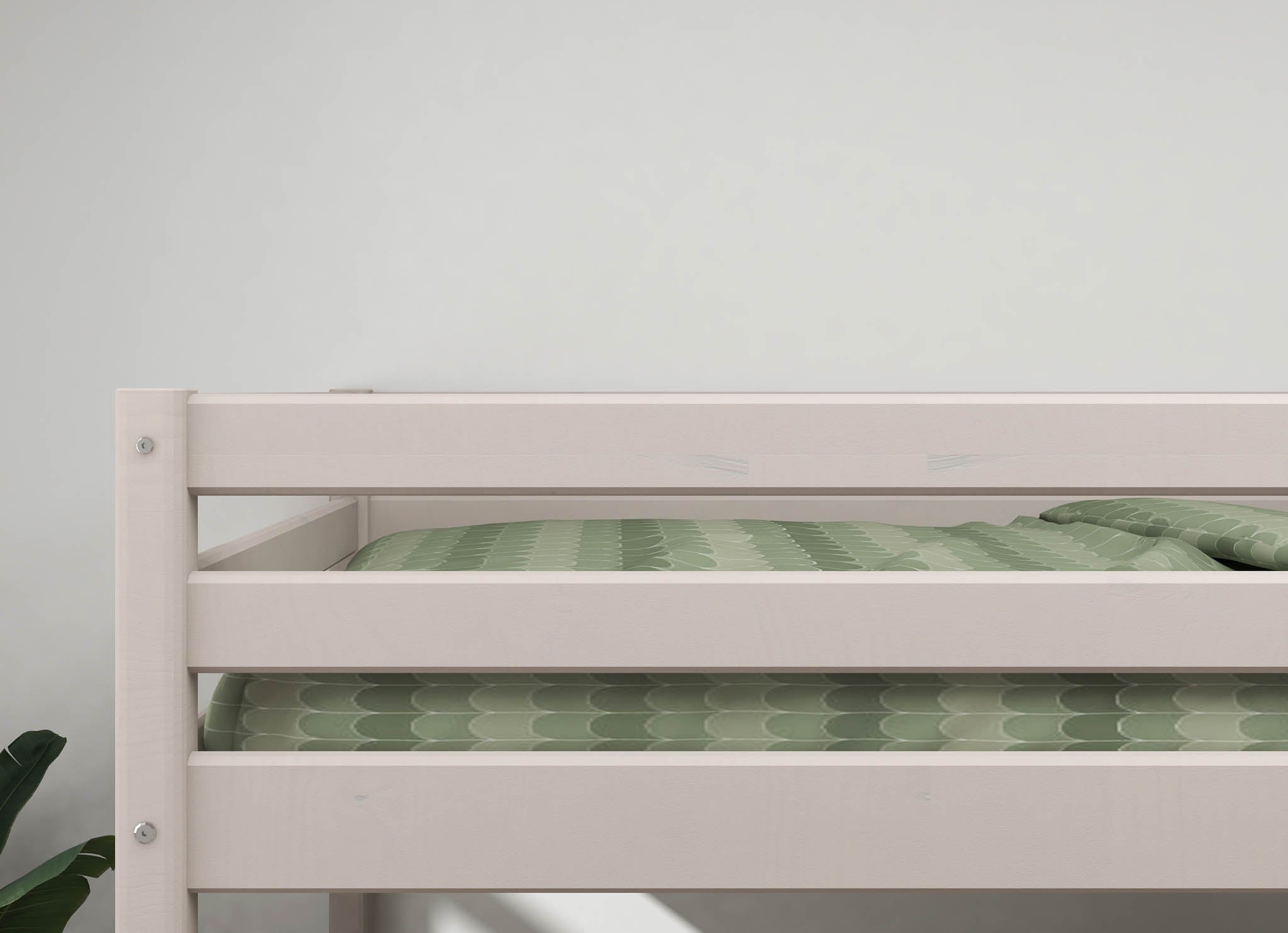 Bunk bed with straight ladder