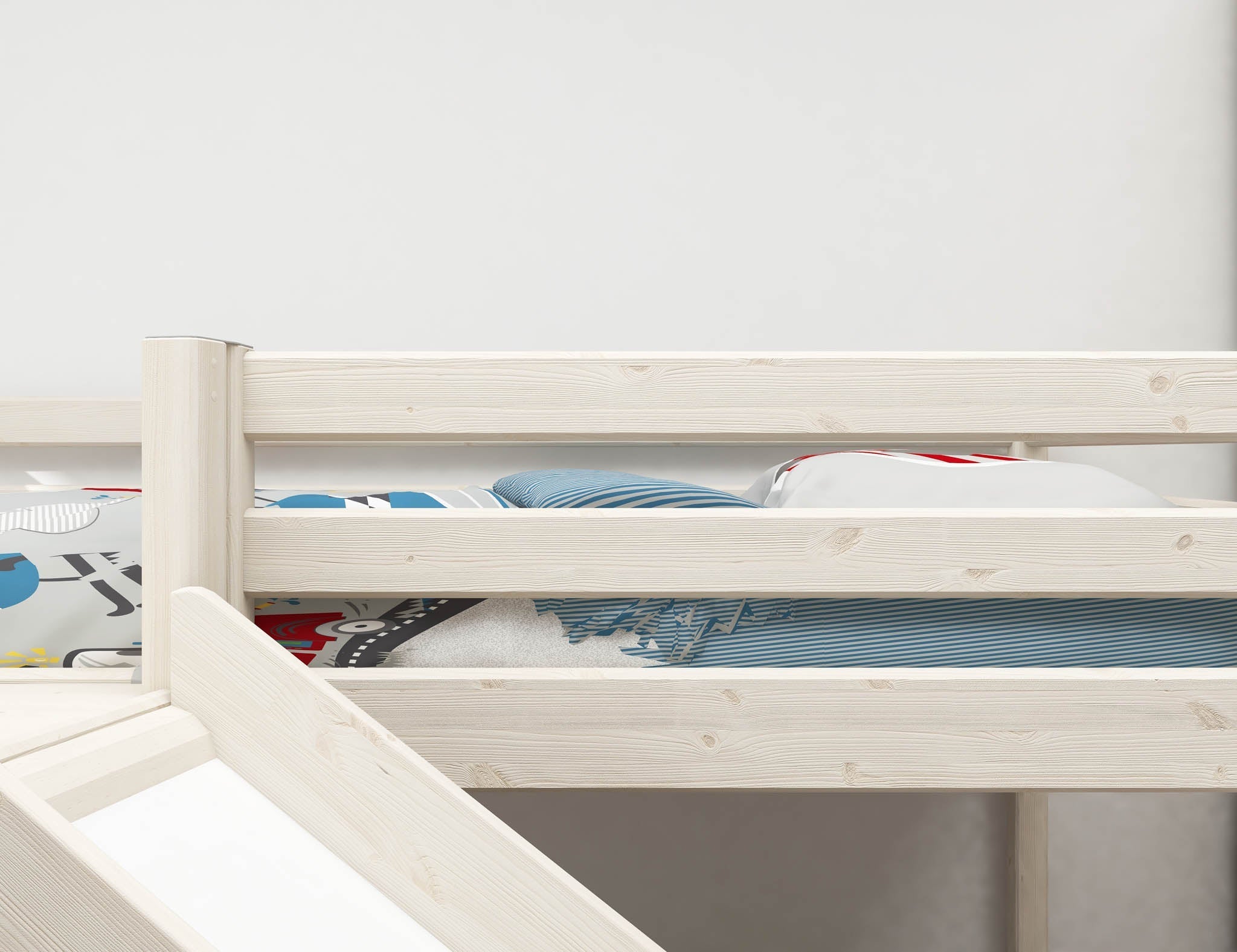 Mid-high bed w. platform and slide