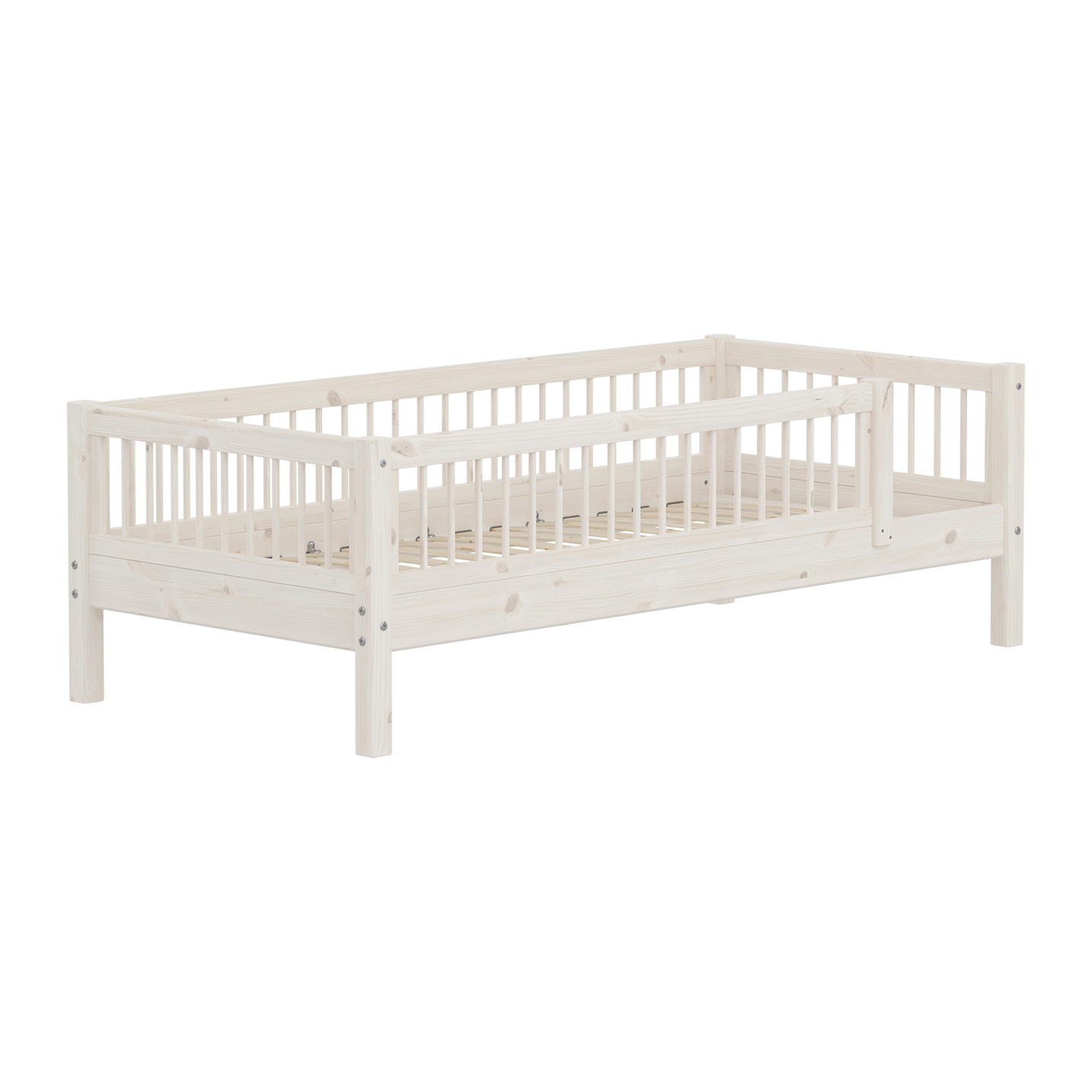 Single bed with safety rail