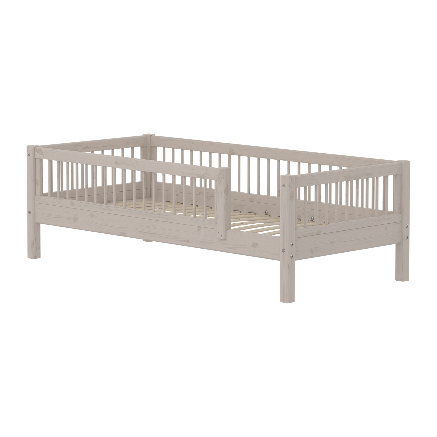 Single bed with safety rail