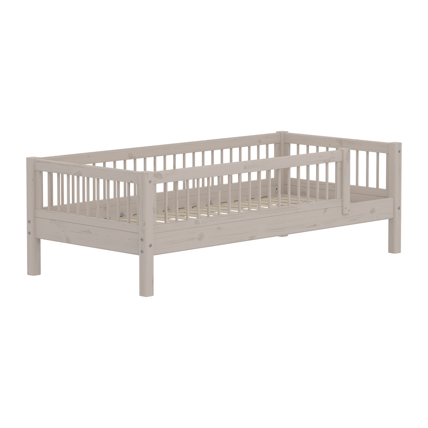 Single bed with safety rail