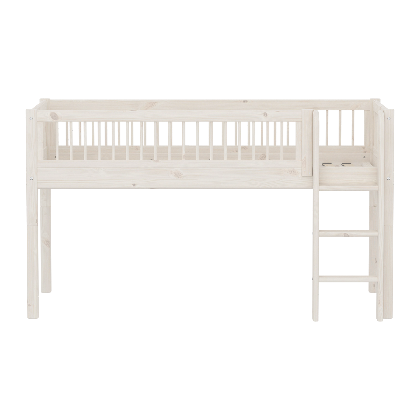 Mid-high bed w. straight ladder