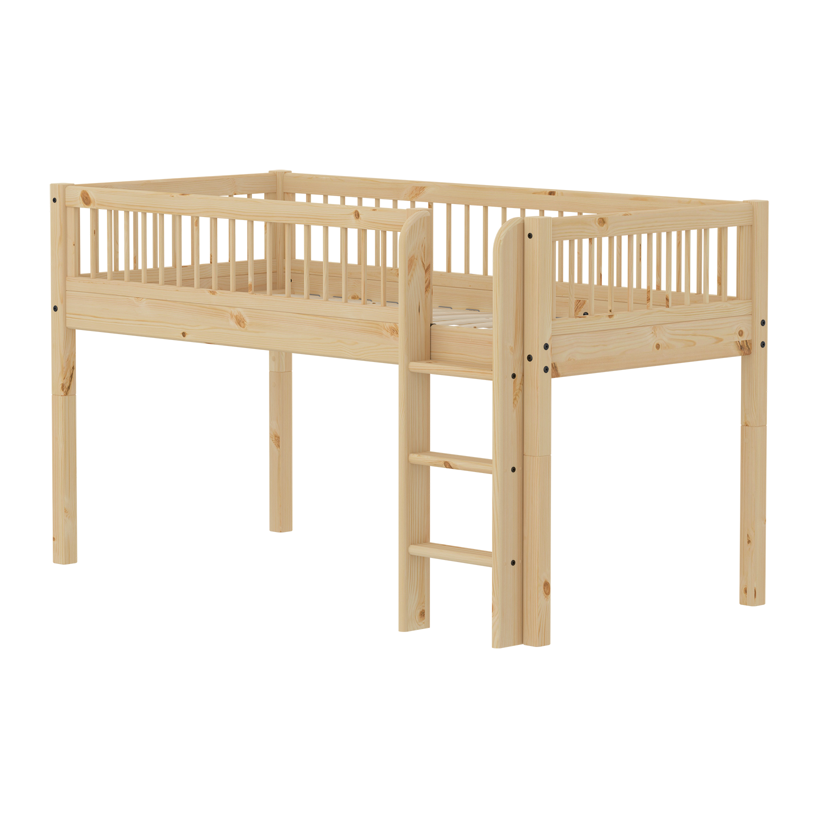 Mid-high bed w. straight ladder