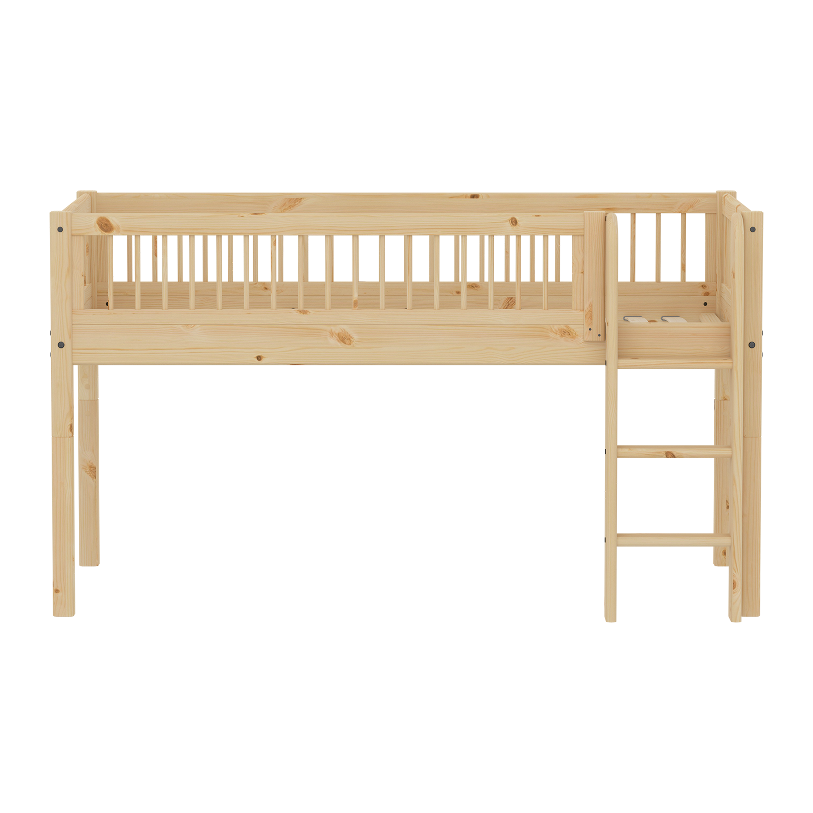 Mid-high bed w. straight ladder