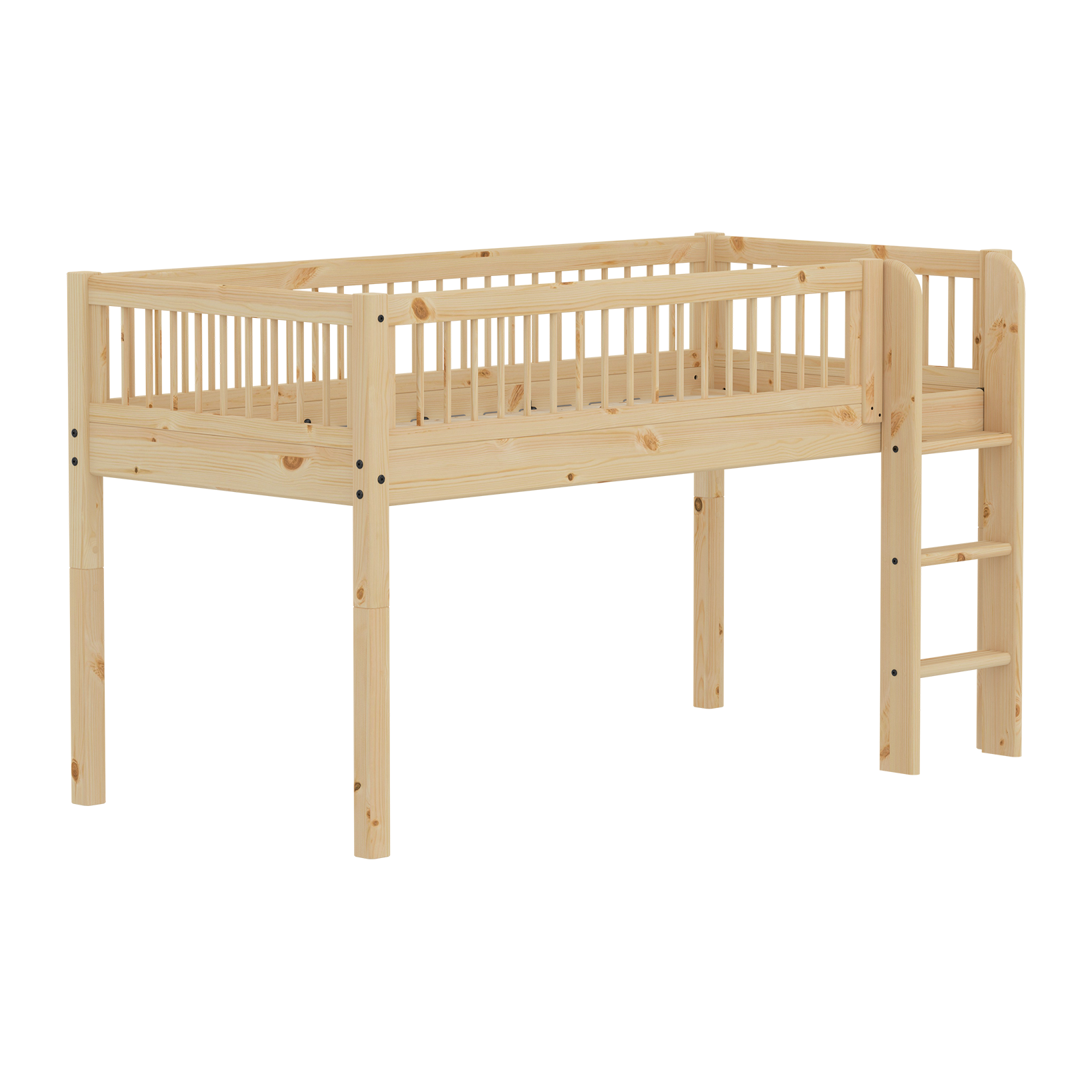 Mid-high bed w. straight ladder