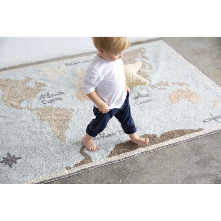 WASHABLE RUG VINTAGE MAP