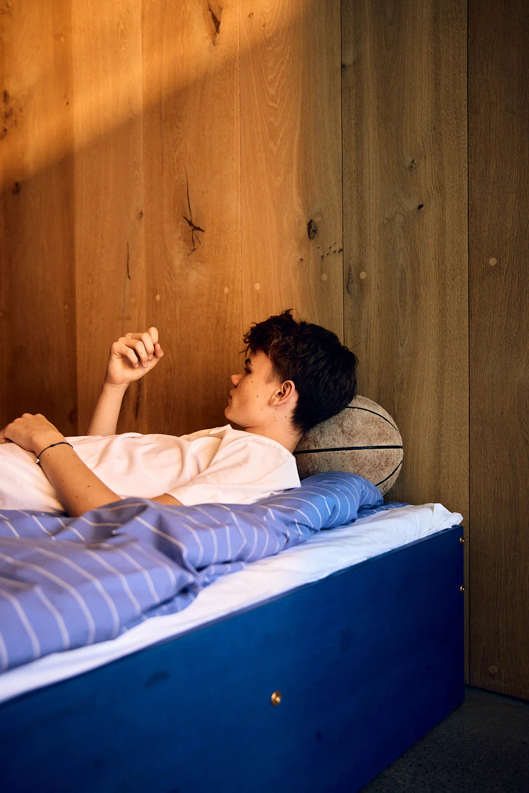 GROW Double Bed with Shelf, 120x200 cm