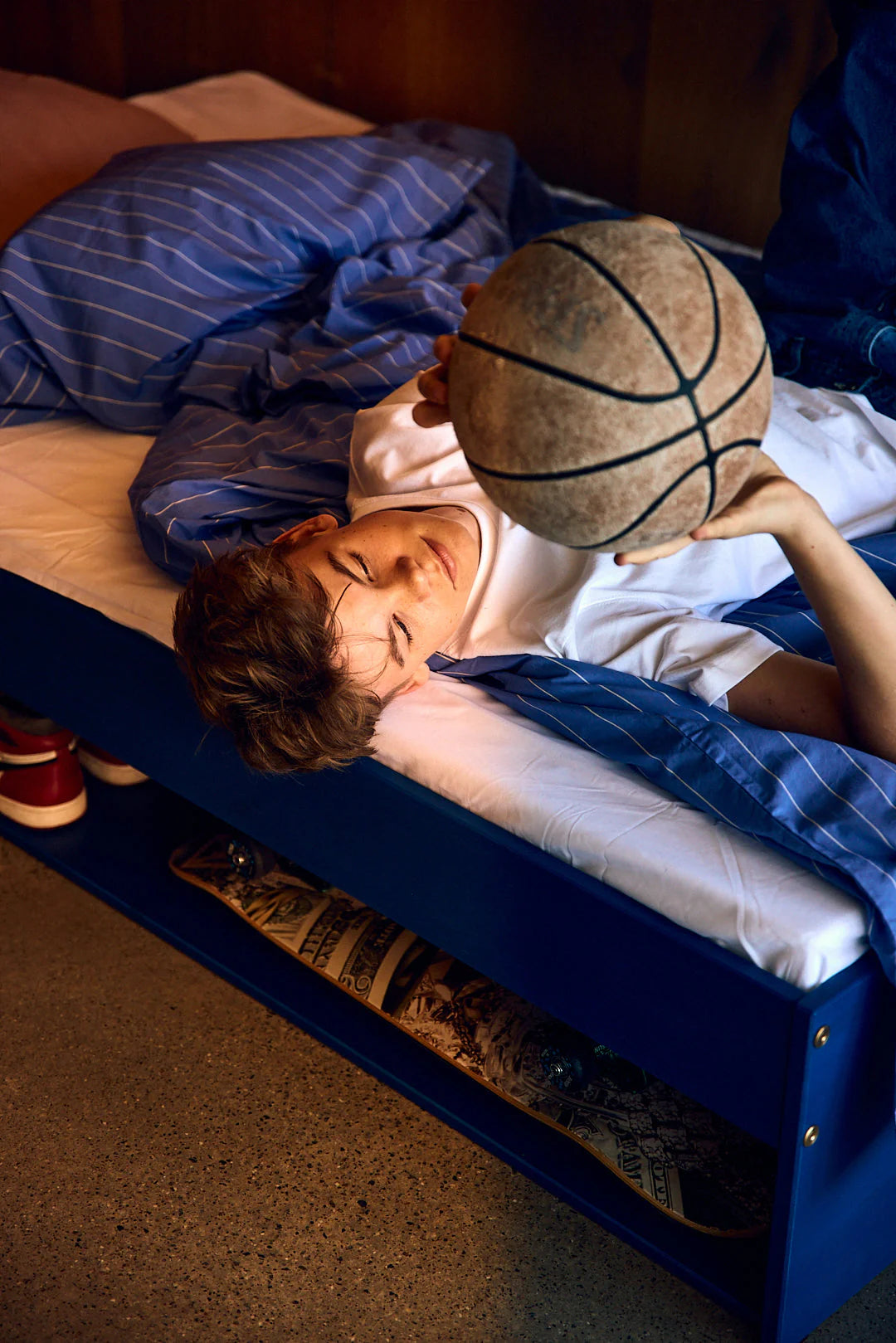 GROW Double Bed with Shelf, 120x200 cm