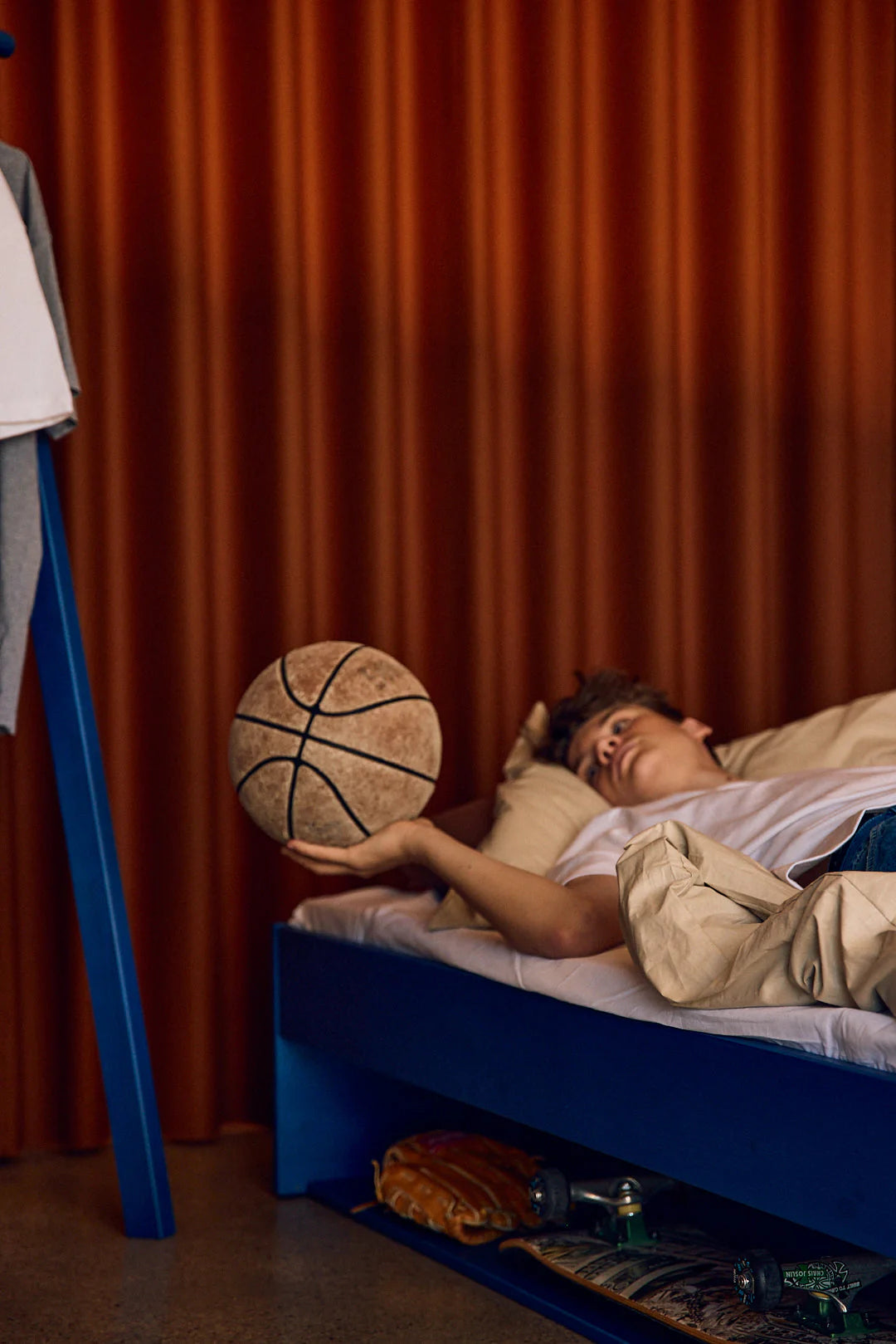 GROW Double Bed with Shelf, 120x200 cm