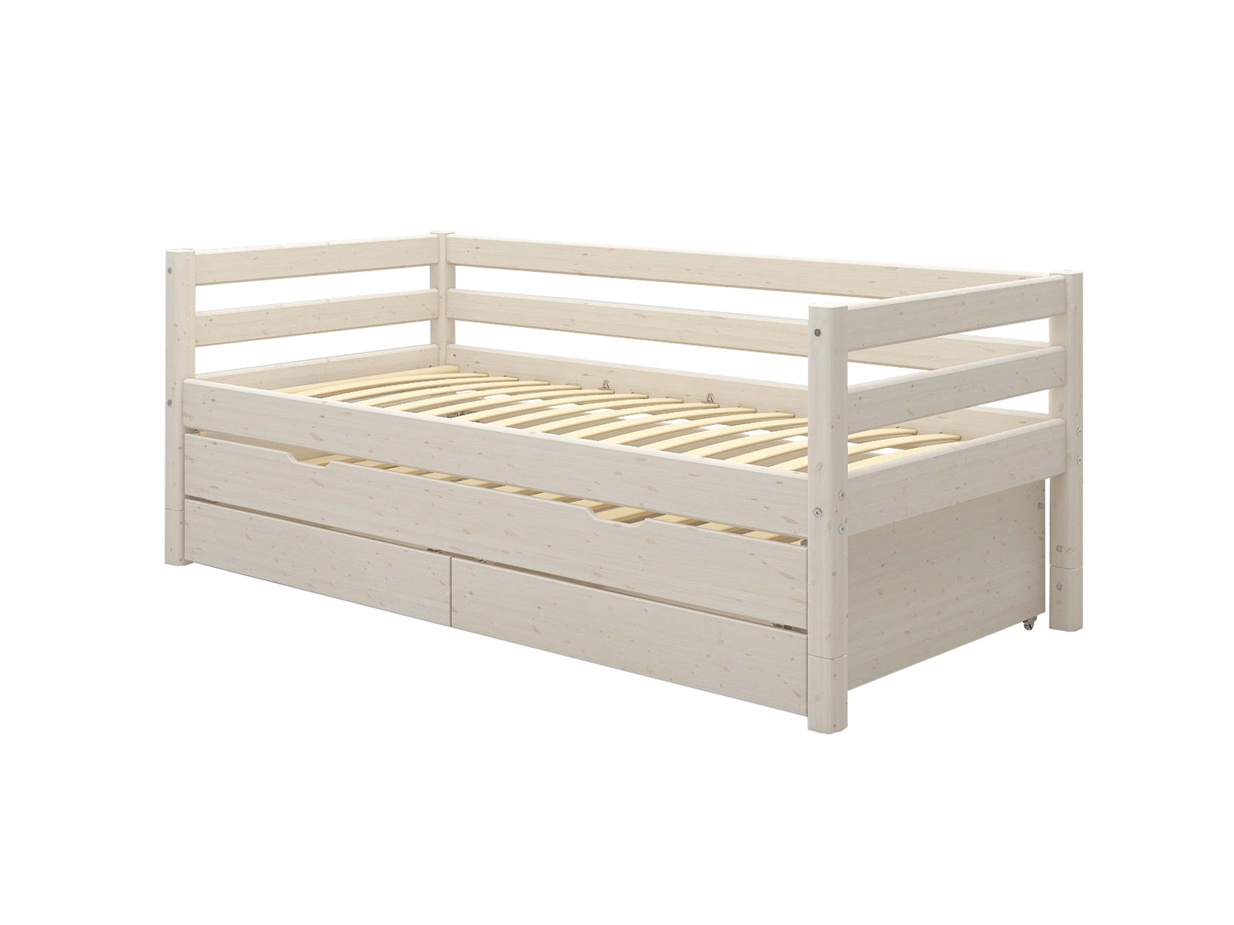 Single bed with trundle pullout bed