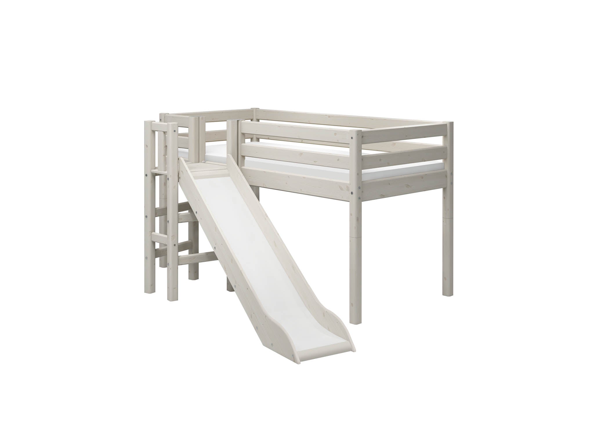 Mid-high bed w. platform and slide