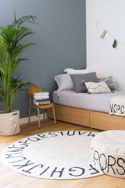 Washable Rug ABC Natural Black