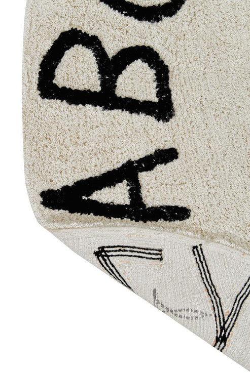 Washable Rug ABC Natural Black