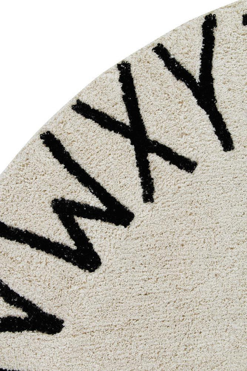 Washable Rug ABC Natural Black