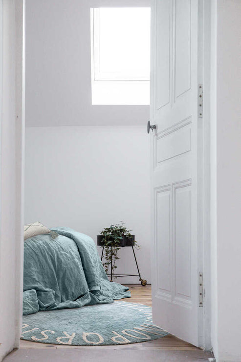 Washable Rug ABC Natural Vintage Blue