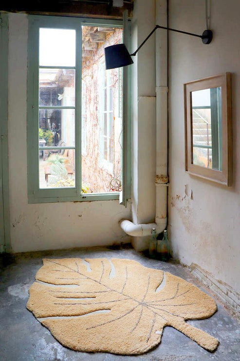 Washable rug Monstera Honey