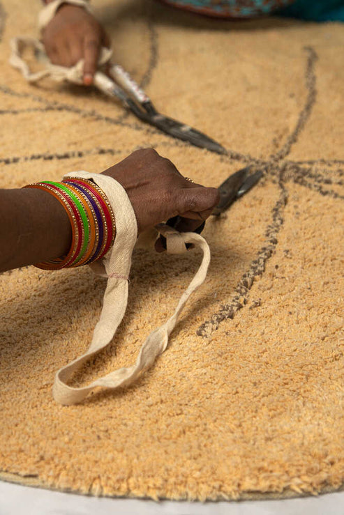 Washable rug Monstera Honey