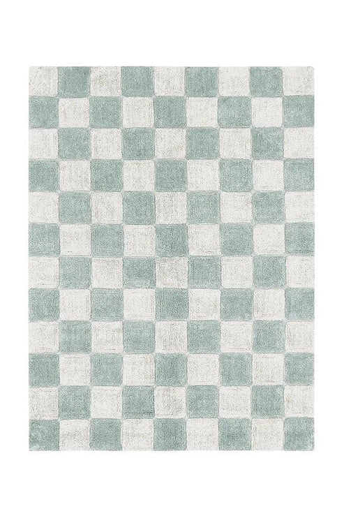 Washable rug Kitchen Tiles Blue Sage