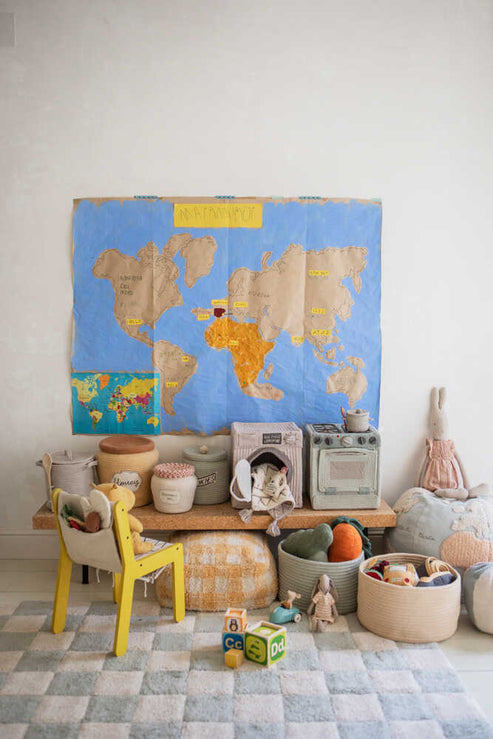 Washable rug Kitchen Tiles Blue Sage