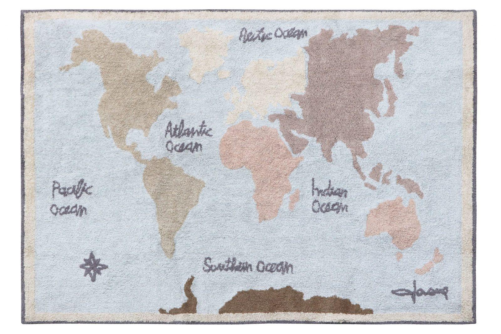 WASHABLE RUG VINTAGE MAP