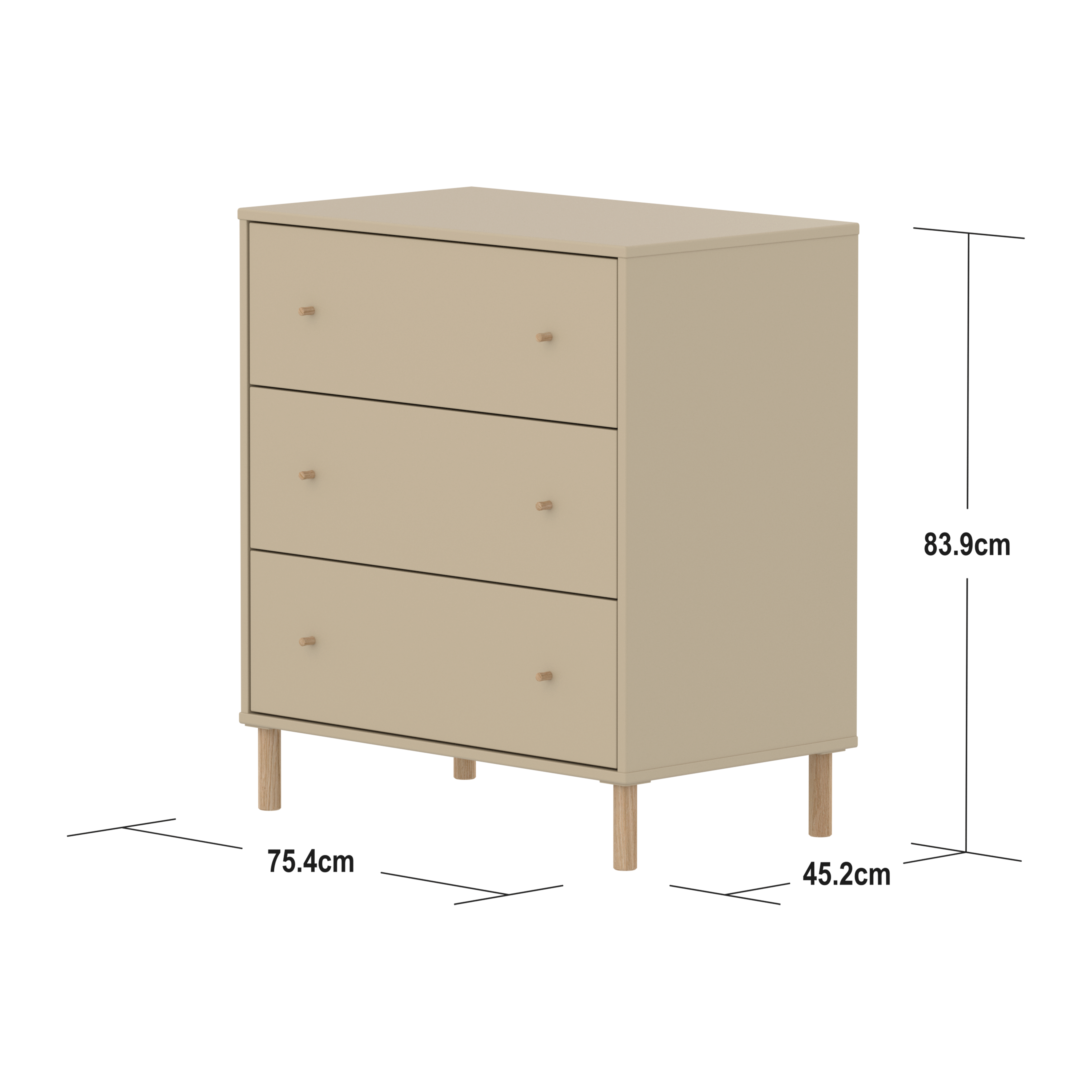 SAGA Chest of Drawers (Oak Legs)